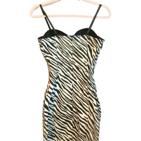 Adorable Zebra Print Dress By Envy Size M - Picture 3 of 4
